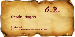 Orbán Magda névjegykártya